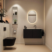 MONDIAZ TURE-DLUX Meuble toilette - 100cm - Urban - EDEN - vasque Opalo - position centrale - 1 trou de robinet SW1104150