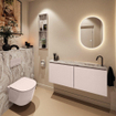MONDIAZ TURE-DLUX Meuble toilette - 120cm - Rosee - EDEN - vasque Glace - position droite - 1 trou de robinet SW1103490