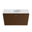 MONDIAZ TURE-DLUX Meuble de toilettes 80 cm Rust. EDEN lavabo Opalo position milieu. Sans trou de robinet. SW1104537