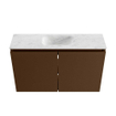 MONDIAZ TURE-DLUX Meuble toilette - 80cm - Rust - EDEN - vasque Opalo - position centrale - sans trou de robinet SW1104537