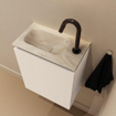 MONDIAZ TURE-DLUX Meuble de toilettes 40cm Talc. EDEN lavabo Ostra position gauche. Avec 1 trou de robinet. SW1104650