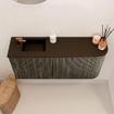Mondiaz JOYA 91.6cm toiletmeubel - ronding rechts kleur Shadow - Wastafel FAYE positie Links 1 kraangat kleur Urban. SW1421564