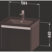 Duravit Ketho 2 meuble sous lavabo avec 1 tiroir 58.4x45.5x44cm avec poignée anthracite blanc haute brillance SW772932