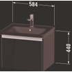 Duravit ketho 2 meuble sous lavabo avec 1 tiroir 58.4x45.5x44cm avec poignée anthracite noyer foncé mate SW772728