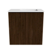 Mondiaz JOYA 40cm meuble de salle de bains WC - couleur Walnut - Vasque FAYE position Droite 1 trou de robinet couleur Talc. SW1421239