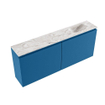 MONDIAZ TURE-DLUX Meuble toilette - 120cm - Jeans - EDEN - vasque Glace - position droite - sans trou de robinet SW1103334