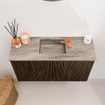 Mondiaz JOYA-DLUX 70cm toiletmeubel - kleur Walnut - Wastafel FAYE positie Midden 1 kraangat kleur Oza. SW1424557