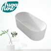 FugaFlow Eccelente Anta baignoire îlot - nervuré - 170x80x58cm - avec vidage - acrylique - blanc mat SW1123257