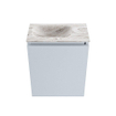 MONDIAZ TURE-DLUX Meuble toilette - 40cm - Clay - EDEN - vasque Glace - position gauche - 1 trou de robinet SW1103197