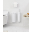 Brabantia MindSet Ensemble d'accessoires avec brosse toilette avec support, porte-rouleau papier WC et porte-rouleau de réserve Mineral Fresh White SW721497