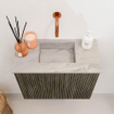 Mondiaz JOYA-DLUX 50cm toiletmeubel - kleur Shadow - Wastafel FAYE positie Midden Zonder kraangat kleur Glace. SW1422739