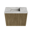 Mondiaz JOYA-DLUX 50cm meuble de salle de bains - couleur Dusk - Vasque FAYE position Gauche 1 trou de robinet couleur Glace. SW1426220