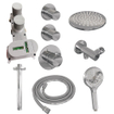 BRAUER Chrome Carving Regendoucheset inbouw - hoofddouche 20cm - plafondarm 20cm - 3 carving knoppen - inclusief inbouwdeel handdouche rond 3 standen - chroom SW715540
