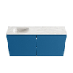 MONDIAZ TURE-DLUX meuble de toilettes 100 cm Jeans. EDEN lavabo Ostra position gauche. Avec 1 trou de robinet. SW1104887
