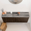 Mondiaz JOYA-DLUX 100cm meuble de toilette - couleur Walnut - Vasque FAYE position Milieu 1 trou de robinet couleur Sombra. SW1424723