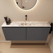 MONDIAZ TURE-DLUX 120cm toiletmeubel Dark Grey. EDEN wastafel Glace positie midden. Zonder kraangat. SW1103294