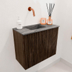 Mondiaz JOYA-DLUX 50cm toiletmeubel - kleur Walnut - Wastafel FAYE positie Links Zonder kraangat kleur Sombra. SW1424708