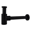 Fortifura Calvi - Ensemble lave-main avec robinet bas à poser, bonde push-open et siphon design noir mat SW798600