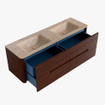 Mondiaz CIRO-DLUX Ensemble de meubles de salle de bains - 150x45x50cm - vasque solid surface Saba - 2 cuves Double - sans trous de robinet - 4 tiroirs - Ruby SW1531909