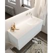 Mondiaz VICA ensemble de meuble de salle de bain - 120cm - meuble sous-vasque argile - 2 tiroirs - lavabo lune droite - sans trou de robinet - miroir LED - version XL 60cm de haut SW1097896