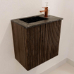 Mondiaz JOYA-DLUX Meuble de salle de bains 40cm - couleur Walnut - Vasque FAYE position Gauche 1 trou de robinet couleur Lava SW1422431
