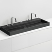 Clou Wash Me lavabo 110x42cm sans bonde Céramique Noir mat SW9258