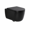 QeramiQ Dely Swirl Ensemble de WC - réservoir encastré Qeramiq Flush - abattant 35mm - plaque de commande noire mate en plastique - boutons rectangulaires - noir mat SW1578281