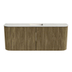 Mondiaz JOYA-DLUX 103.2cm toiletmeubel - ronding links en rechts kleur Dusk - Wastafel FAYE positie Midden Zonder kraangat kleur Ostra. SW1423433