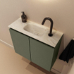 MONDIAZ TURE-DLUX Meuble de toilette 60 cm Army. Lavabo EDEN Ostra position milieu. Avec 1 trou de robinet. SW1104695