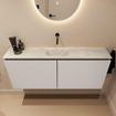 MONDIAZ TURE-DLUX Meuble toilette - 120cm - Linen - EDEN - vasque Opalo - position centrale - sans trou de robinet SW1104421