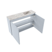 MONDIAZ TURE-DLUX Meuble toilette - 80cm - Clay - EDEN - vasque Glace - position droite - 1 trou de robinet SW1103205