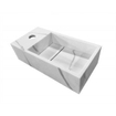Wiesbaden Noble Pack Lave-mains Droite 36x18x10cm Solid Surface marbré Blanc mat avec robinet Amador Inox SW794301