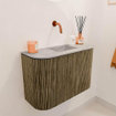 Mondiaz JOYA-DLUX Meuble de salle de bains 63.2cm - arrondi gauche et droite couleur Dusk - Vasque FAYE position Milieu Sans trou de robinet couleur Glace SW1423212