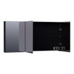 BRAUER Plain Spiegelkast - 140x70x15cm - 3 links- en rechtsdraaiende spiegeldeuren MDF - mat zwart SW392995