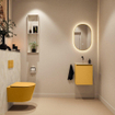 MONDIAZ TURE-DLUX meuble WC 40 cm Ocher. EDEN lavabo Ostra position milieu. Sans trou de robinet. SW1104923