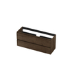 INK Wastafelonderkast - 120x40x52cm - 2 lades - greeploos - met houten keerlijst - MDF - Chocolate SW439206