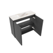 MONDIAZ TURE-DLUX 60cm toiletmeubel Dark Grey. EDEN wastafel Frappe positie midden. Met 1 kraangat. SW1102727