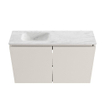 MONDIAZ TURE-DLUX Meuble toilette - 80cm - Linen - EDEN - vasque Opalo - position gauche - 1 trou de robinet SW1104422