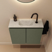 MONDIAZ TURE-DLUX Meuble toilette - 60cm - Army - EDEN - vasque Opalo - position centrale - 1 trou de robinet SW1104204