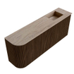 Mondiaz JOYA-DLUX 101.6cm meuble de salle de bains - arrondi gauche couleur Walnut - Vasque FAYE position Droite Sans trou de robinet couleur Saba. SW1424691