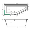 Xenz Society Hoekbad - 170x75x48 - afvoer Midden - Links - Compact - acryl - wit SW102918