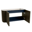 Mondiaz JOYA-DLUX 81.6cm toiletmeubel - ronding links kleur Shadow - Wastafel FAYE positie Rechts Zonder kraangat kleur Nata. SW1424985