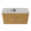 Mondiaz JOYA-DLUX 70cm toiletmeubel - kleur Oak - Wastafel FAYE positie Links 1 kraangat kleur Glace. SW1422006