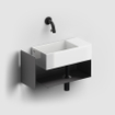Clou New Flush Open Kast - 44x18x21.2cm - rechts - met handdoekhouder - zwart SW928524