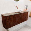 Mondiaz JOYA-DLUX 113.2cm toiletmeubel - ronding links en rechts kleur Ruby - Wastafel FAYE positie Midden Zonder kraangat kleur Arena. SW1425322