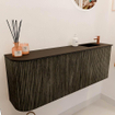 Mondiaz JOYA 111.6cm meuble de salle de bains - arrondi gauche couleur Shadow - Vasque FAYE position Droite 1 trou de robinet couleur Urban. SW1421536