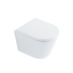 QeramiQ Dely Toiletset - 36.3x51.7cm - diepspoel - rimless - Geberit UP320 Burda inbouwreservoir - softclose toilet zitting 35 mm - metaal mat zwart bedieningsplaat - rechthoekige knoppen - wit glans SW1222084