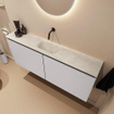 MONDIAZ TURE-DLUX Meuble toilette - 120cm - Cale - EDEN - vasque Opalo - position centrale - sans trou de robinet SW1104218