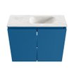 MONDIAZ TURE-DLUX Meuble toilette - 60cm - Jeans - EDEN - vasque Ostra - position droite - 1 trou de robinet SW1104899