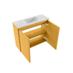 MONDIAZ TURE-DLUX Meuble toilette - 60cm - Ocher - EDEN - vasque Opalo - position centrale - sans trou de robinet SW1104418